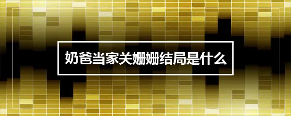 奶爸当家关姗姗结局