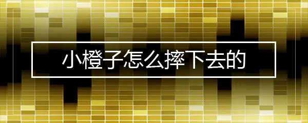 以家人之名小橙子怎么摔下去的