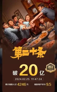 《第二十条》破20亿后劲太大！但“争议”还在