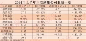 新丽华策欢瑞盈利、柠萌亏超140%，上半年剧集公司财报生死局